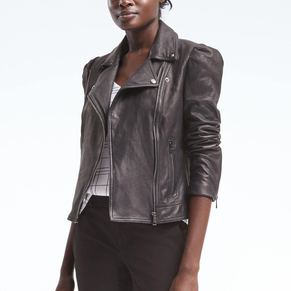 Banana Republic Jackets & Blazers - ISO Banana Republic Puff Sleeve Leather Jacket